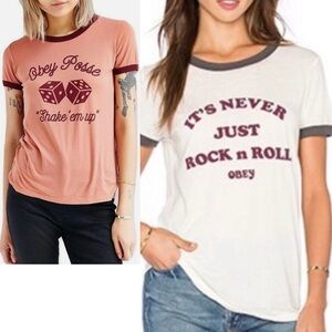 Obey Vintage Ringer Tees - set of 2